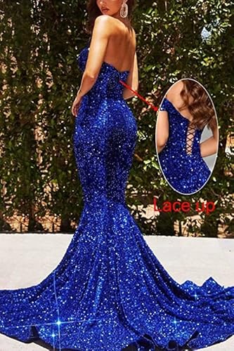 Qqcute Sequin Mermaid Prom Dresses Long For Women Formal Sexy Evening Party Gowns Sparkly Sleeveless Cocktail Dress(Burgundy,26) #TOP1