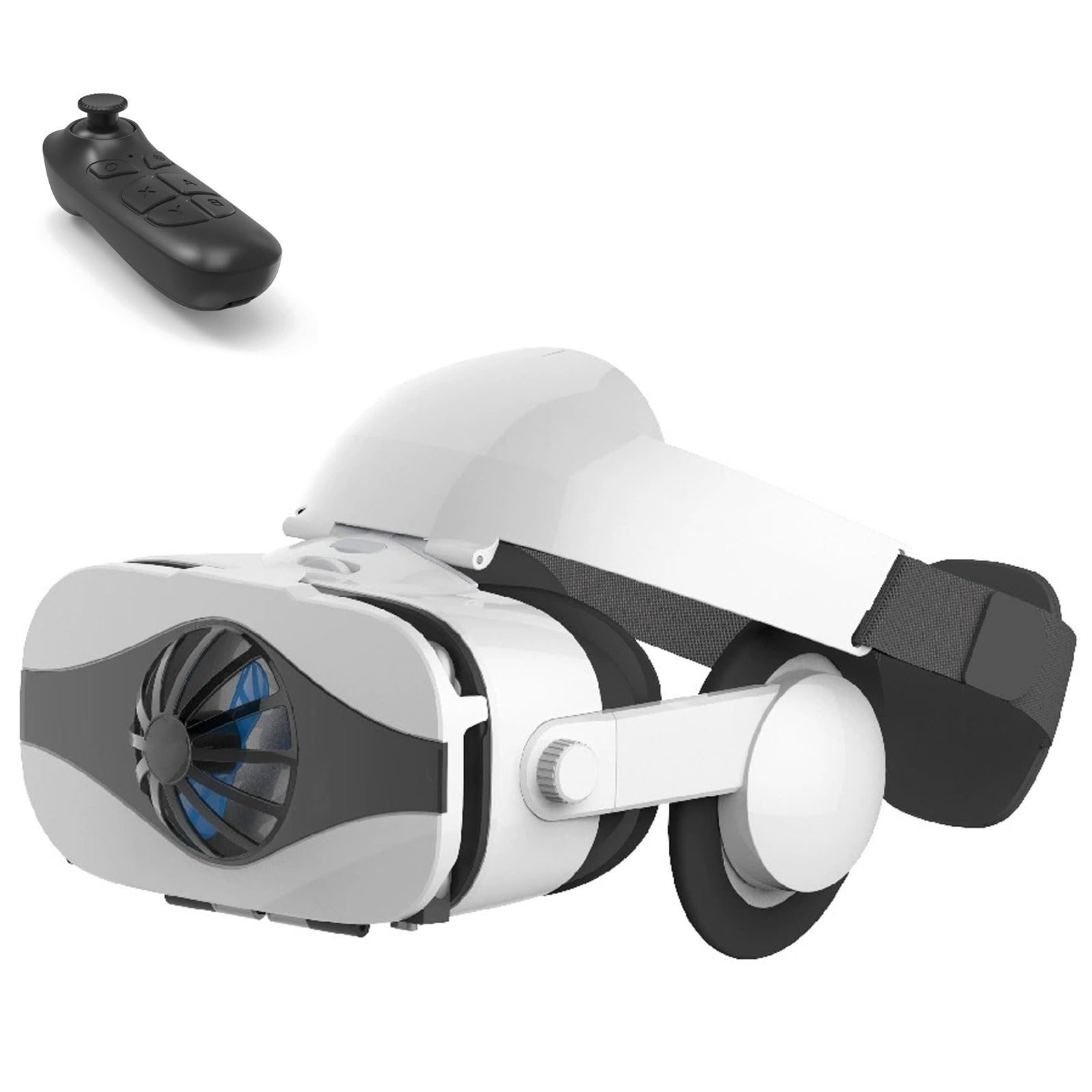 Occhiali VR, Visore Realtà Virtuale 3D, VR Visore Cuffie, Glasses 3D con Lenti HD Anti Luce Blu, Compatibili con Smartphone iPhone Android da 4,7-7,2 Pollici, Regalo di Natale, Regalo(B)