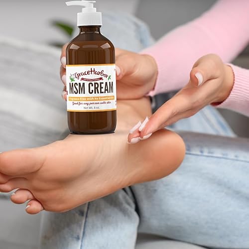 Miniatura 5 de Grace Harbor MSM Cream Original Masaje diario para piel, músculos y articulaciones con leche de cabra, aceites esenciales y MSM Terapia de