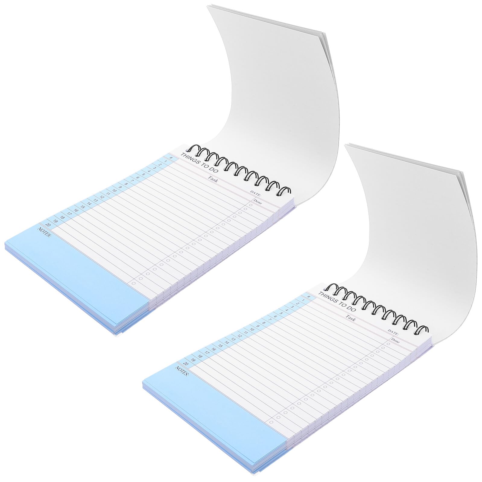 PLAFOPE 2 Paquetes cuaderno organizador planificador diario planificador escolar Cuaderno de espiral pequeño de notas Sky-blue