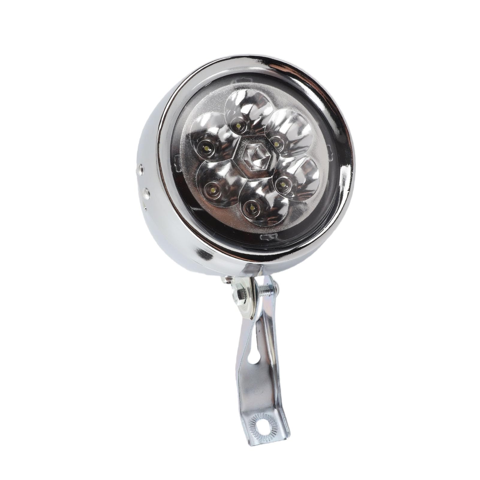 Annadue Vintage Bicycle Front Light, Retro Bike Headlight 6 LED with Bracket, Night Riding Cycling Headlamp for Retro Bicycle (Silver)