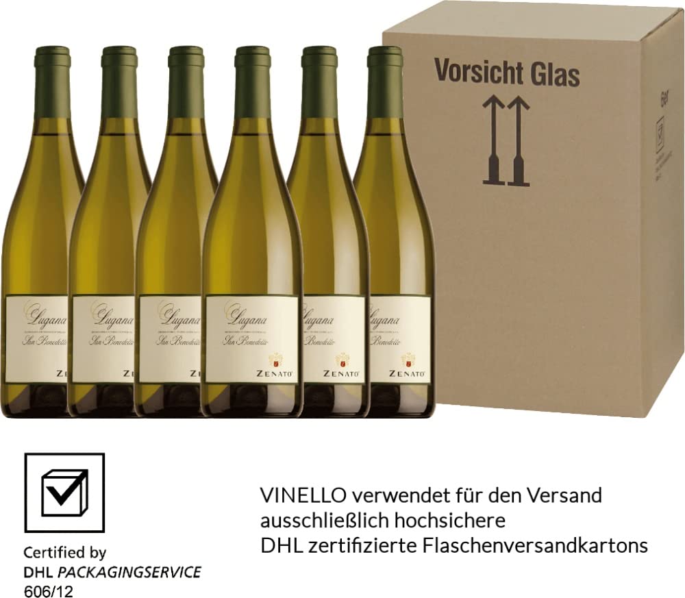 San Benedetto Lugana DOC von Zenato - Weißwein 6 x 0,75l VINELLO - 6er - Weinpaket inkl. kostenlosem VINELLO.weinausgießer