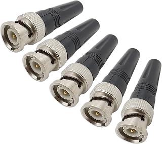 Jialan Store BNC Male Coaxial Connector BNC Adapter Twist-on Coaxial RG59 Cable Fit for Surveillance CCTV Camera Video Connectors (Color : 2Pcs)
