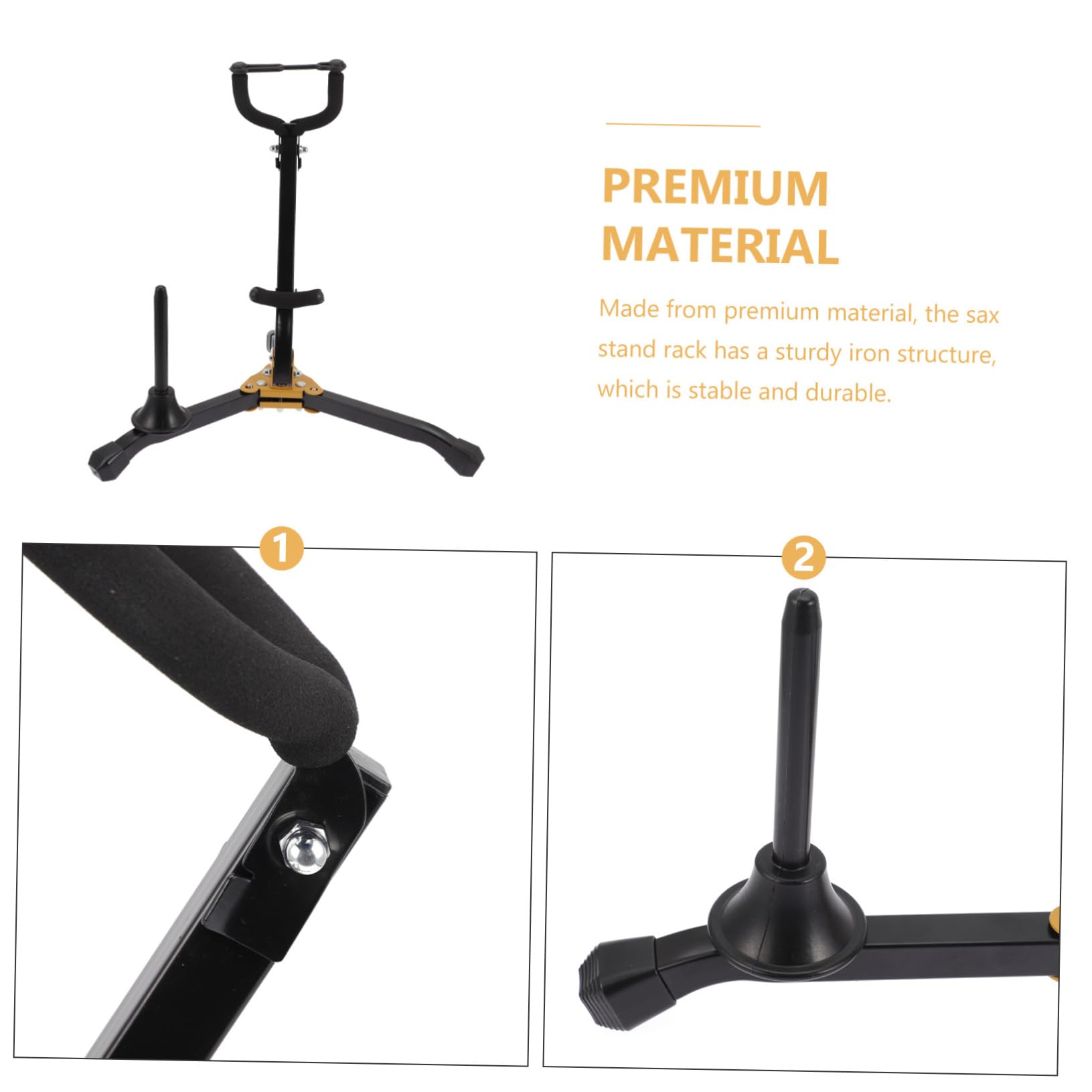ifundom Supporto per Sassofono Tenore Supporto Pieghevole in Ferro Accessorio per Sassofono Espositore Stabile per Case e Negozi di Strumenti Musicali