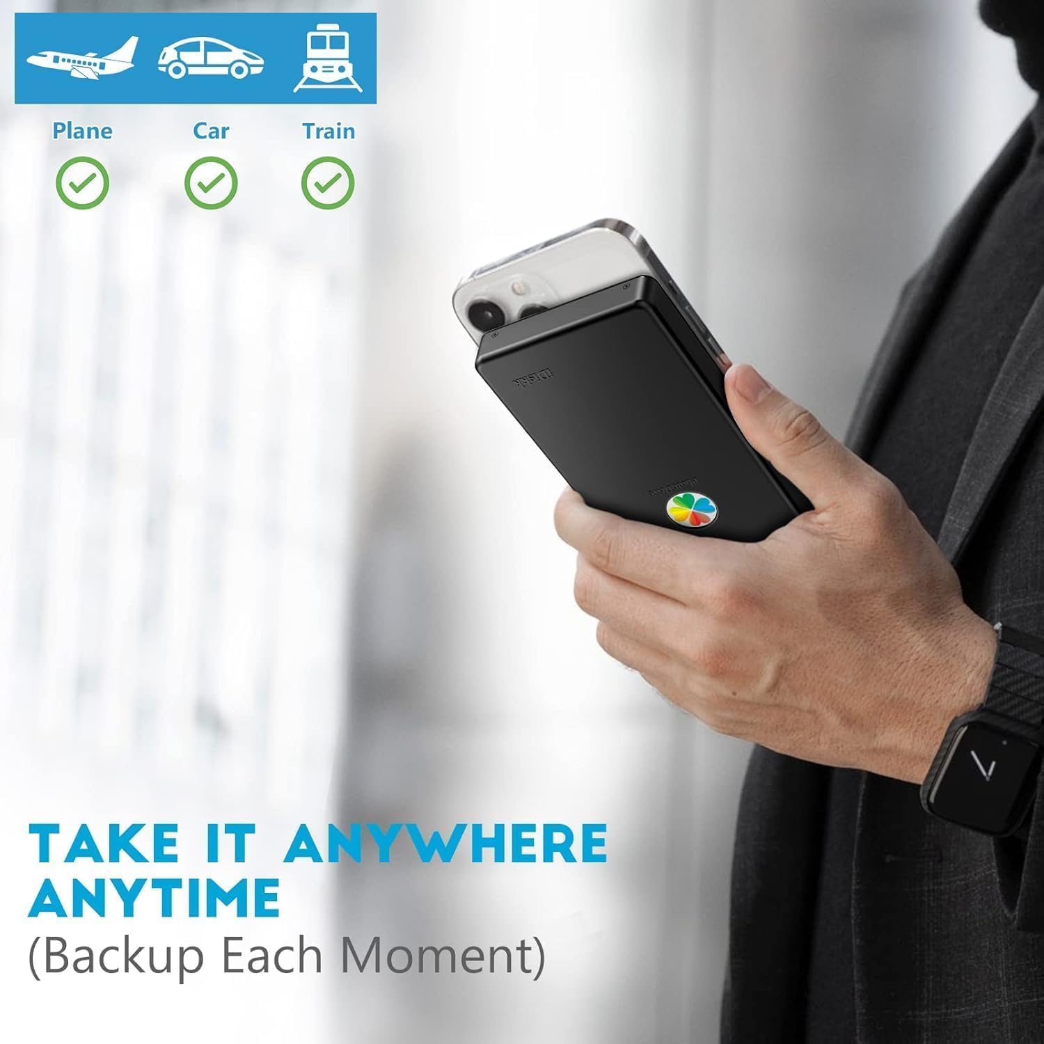 iDiskk App-le Disque dur externe certifié 1 To pour iPhone 15/16, iPad et MacBook sauvegarde photos, vidéos, musique et documents Compatible avec iOS et Android Stockage portable pour tous vos