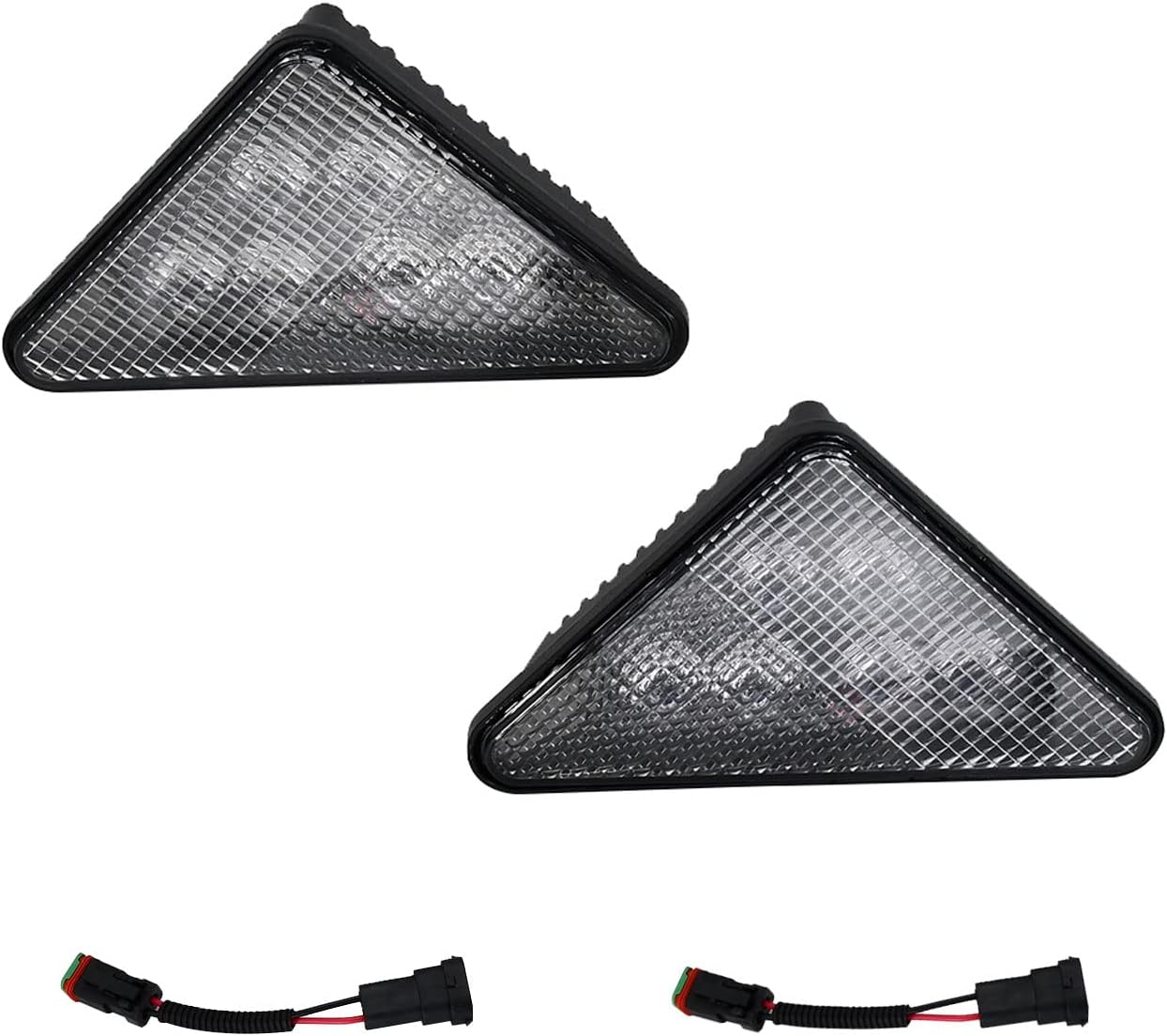Led Headlight Assembly 7259523 7259524 Left Right Triangle LED Headlight Bulbs Compatible with Bobcat 553 751 753 763 773 863 864 873 883 963 A220 A300 S100 S130 Skid Steer Loaders