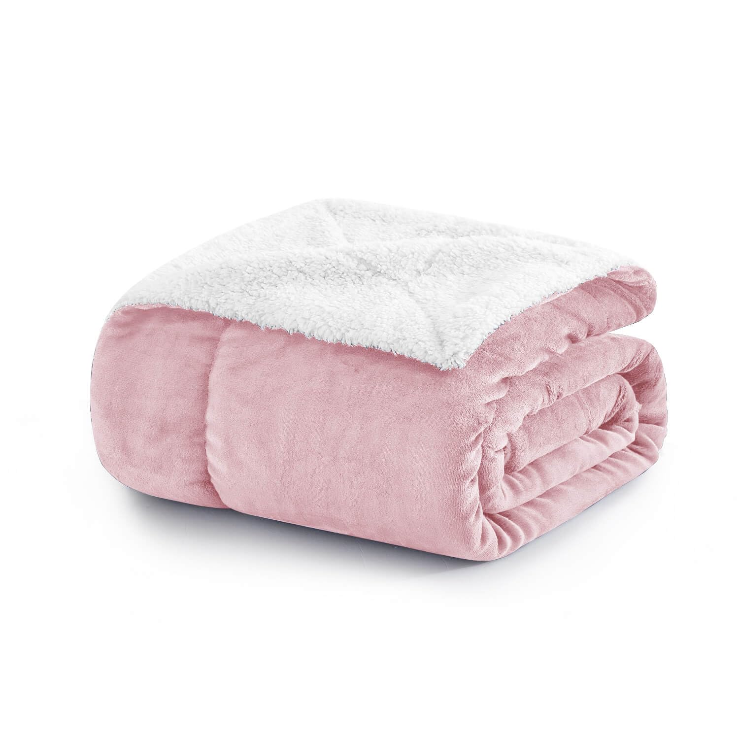 MOONLIGHT20015 Sherpa Fleece Throw Blanket - Fluffy Warm & Soft Blankets for Bed Sofa and Couch (Pink, King)