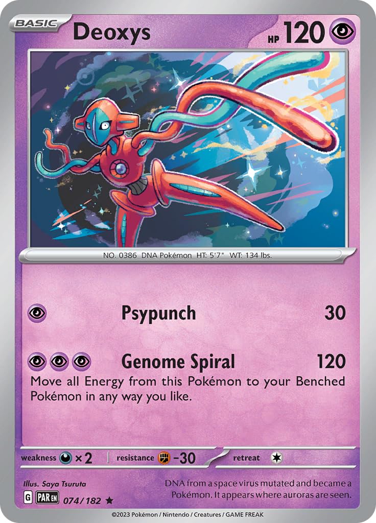 Pokemon - Deoxys 074 182 - Paradox Rift - Reverse Foil - Single Card