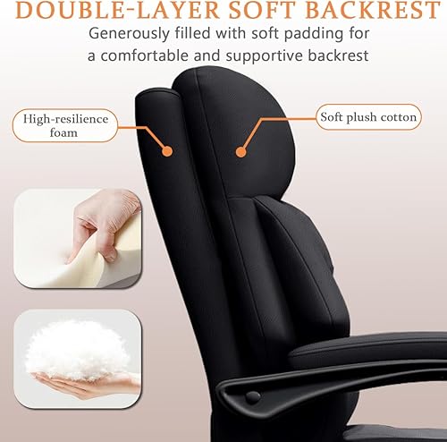 Miniatura 3 de Silla de oficina ejecutiva de escritorio con reposapiés, respaldo alto, silla giratoria de trabajo con ruedas