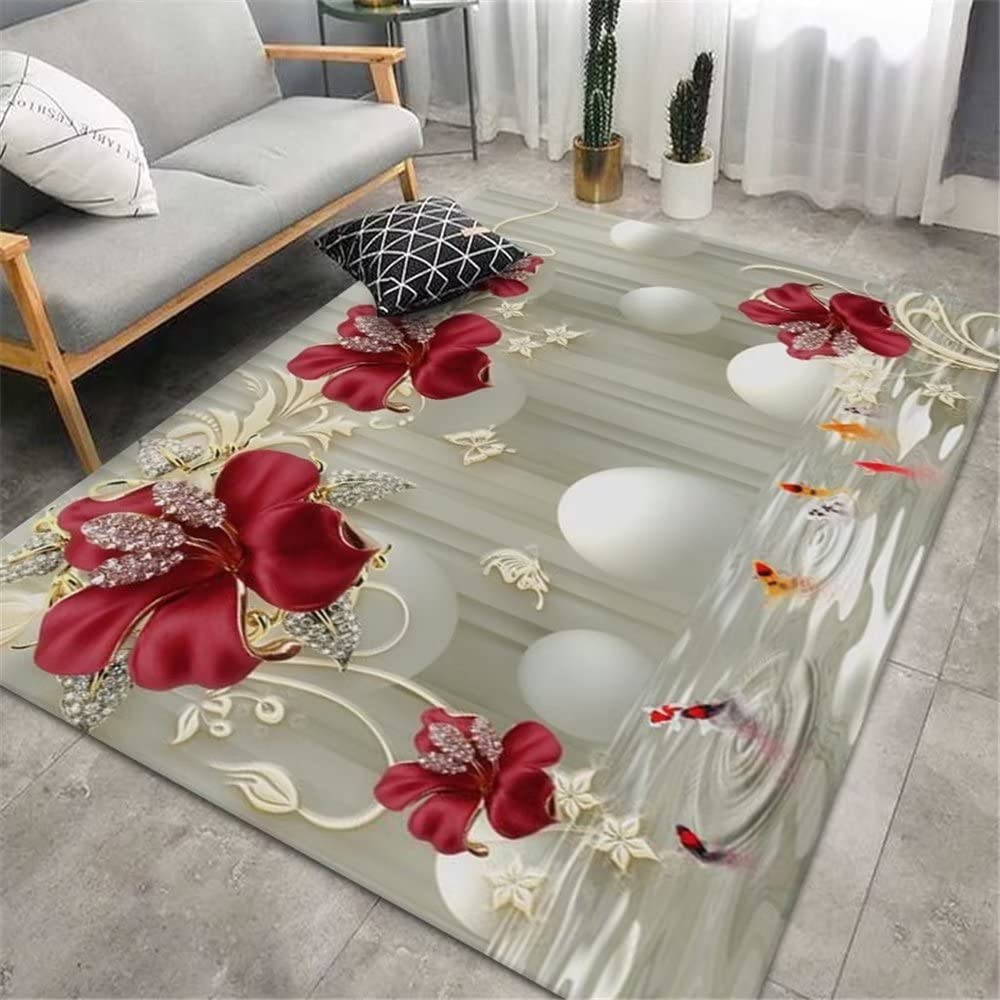 Tapis Sol Anti-Tache Lavable 140x200cm pour Protéger le Parquet du Salon