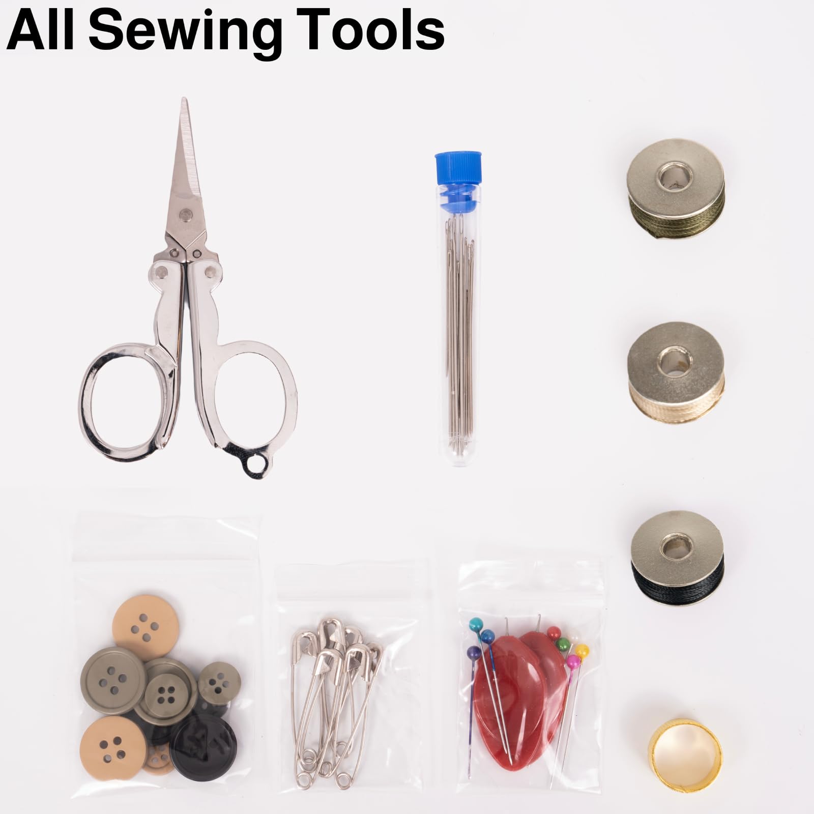 Kit de costura militar, kit de costura de supervivencia de lujo para hombres o mujeres, mini herramientas de costura de reparación con cierre de cremallera en funda de nailon duradera, portátil para