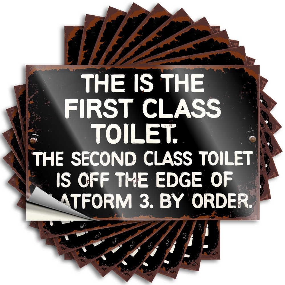 Bumper Funny Desk Decor Durable Vinyl - First Class Toilet Signage Hat for Gamers Use(8X12CM)