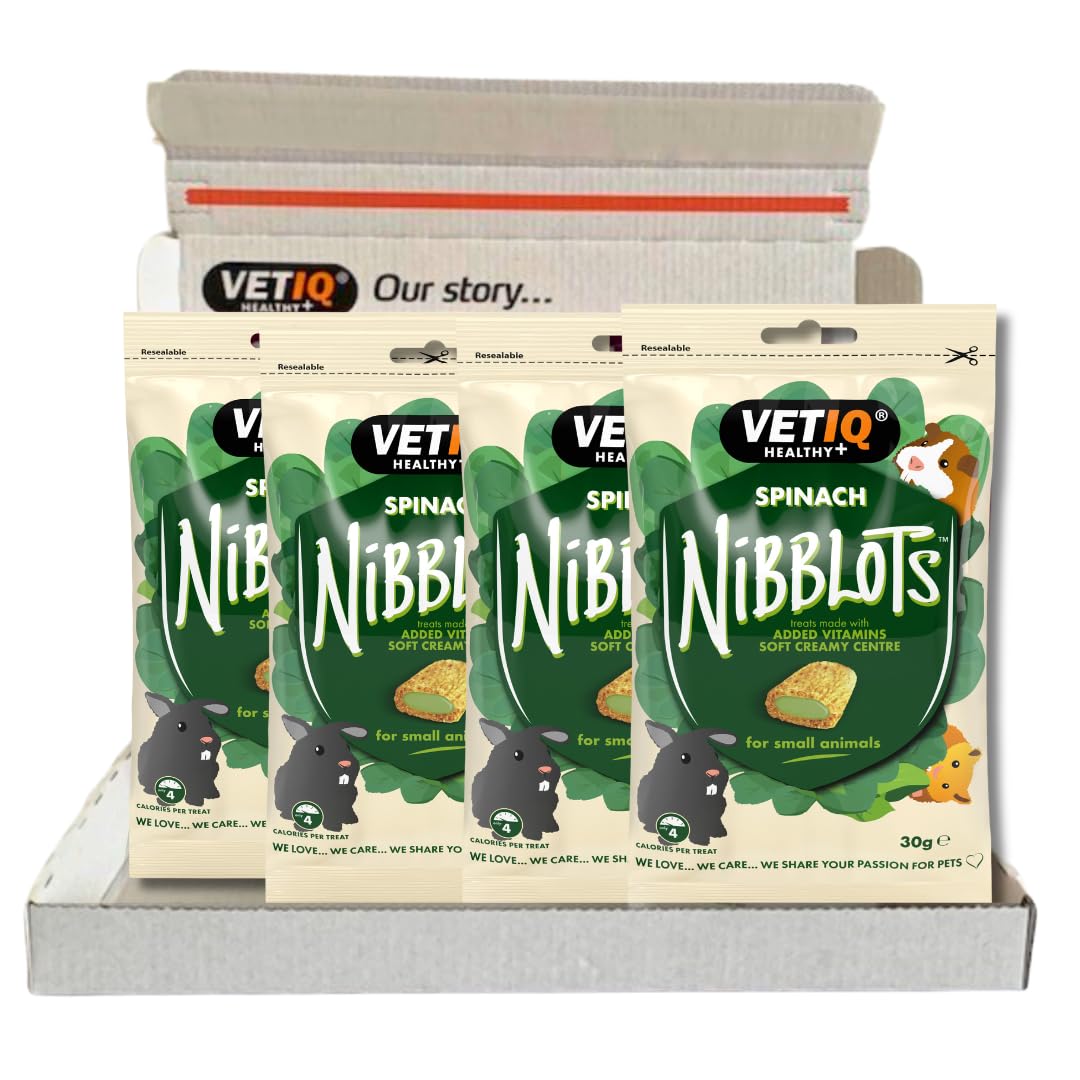 VETIQ Nibblots Spinach for Small Animals with Added Vitamins, Beneficial for Skin & Coat, Rabbits
