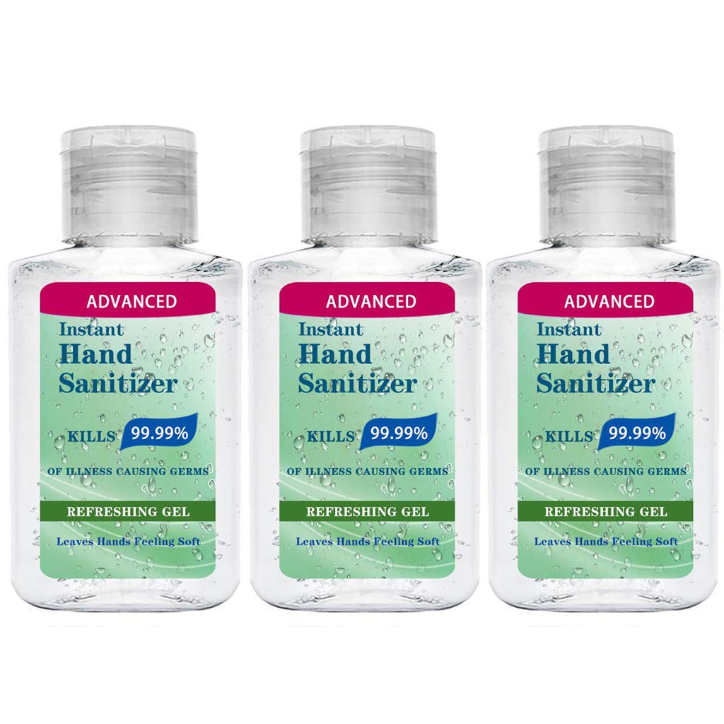 MNLOS Refreshing Hand Sanitizer Gel, Washless Hand Soap Gel, Capacity Household Cleaning Gentle Hydrating Hand Sanitizer Soothing Gel,Non-irritating,Pump Bottle 3pc/50ml