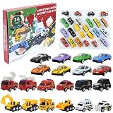 Calendario de Adviento de juguete 2023 para niños, 24 días, calendario de cuenta regresiva de Navidad, juguetes con 24 exquisitos autos, calendario de Adviento para niños y niñas de 3 a 9 años de