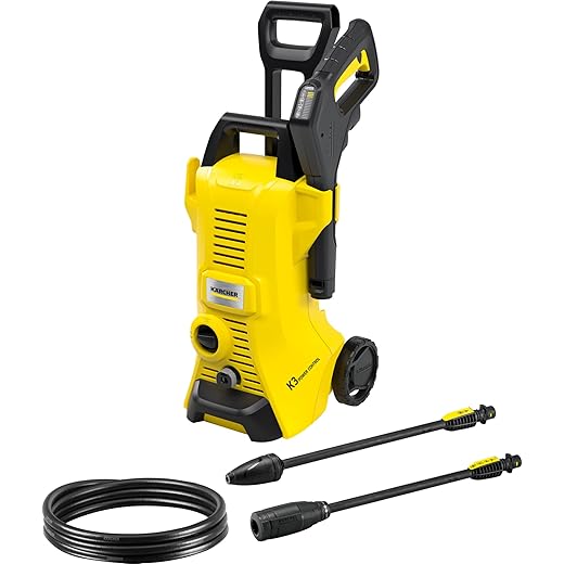 Kärcher K 3 Power Control High Pressure Washer, Pressure: Max. 120 Bar, Flow Rate: 380 l/h, Surface: 25 m²/h, Water Filter, Weight: 4.4 kg, Gun and High Pressure Hose, Rotabuse, Lance