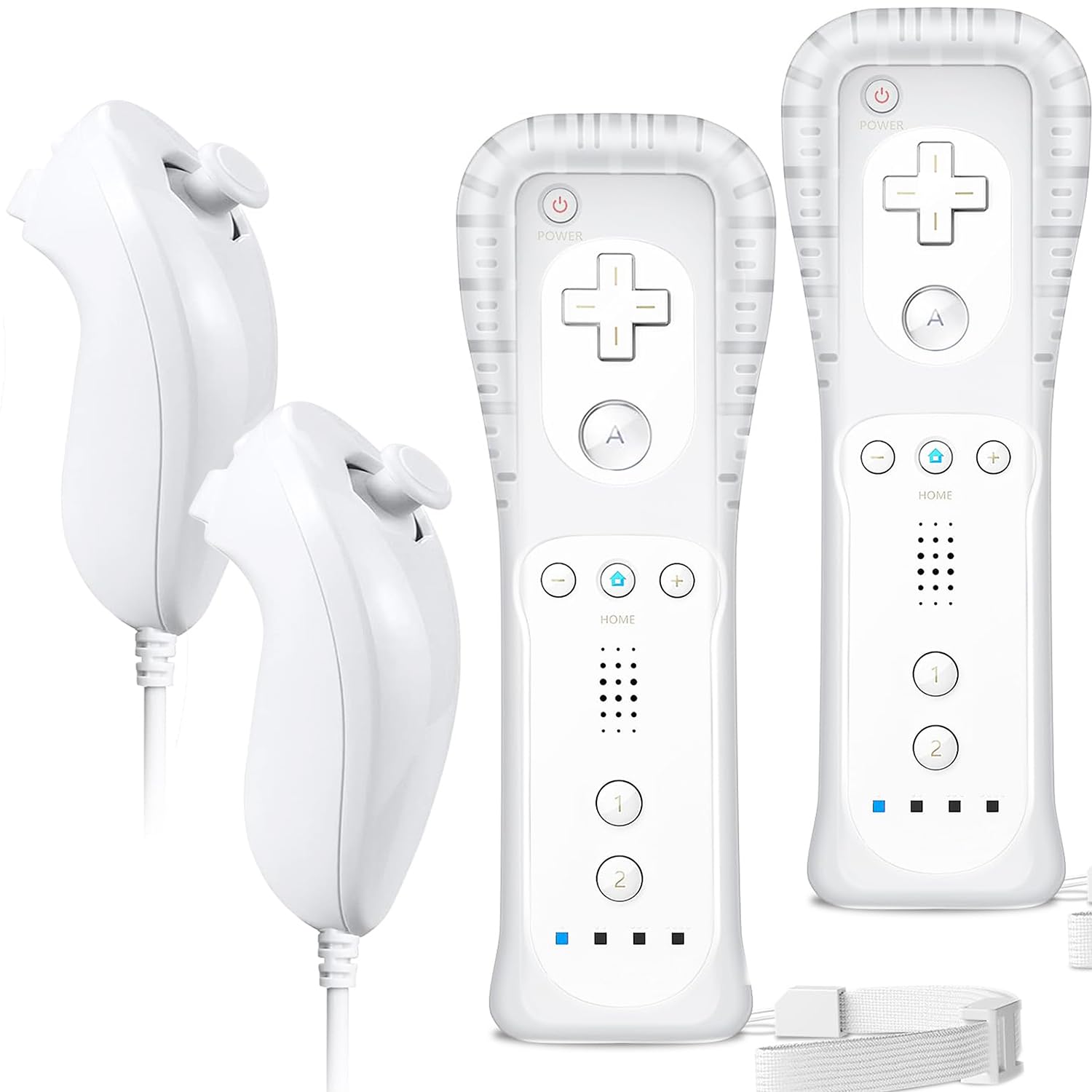 SONVIEE Wii Manette Remote Controller et Nunchuck Joystick Wii Télécommande de Remplacement avec étui en Silicone et Dragonne, Contrôleur sans Motion Plus
