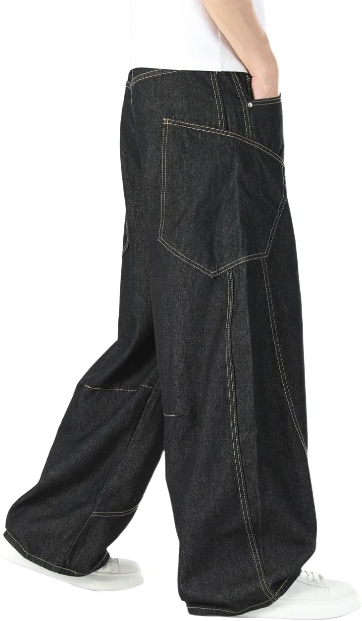 Nutriangee Men's Baggy Barrel Wide Leg Jeans for Men Women Loose Fit Streetwear Y2k Hip Hop Denim Pants - Image 3