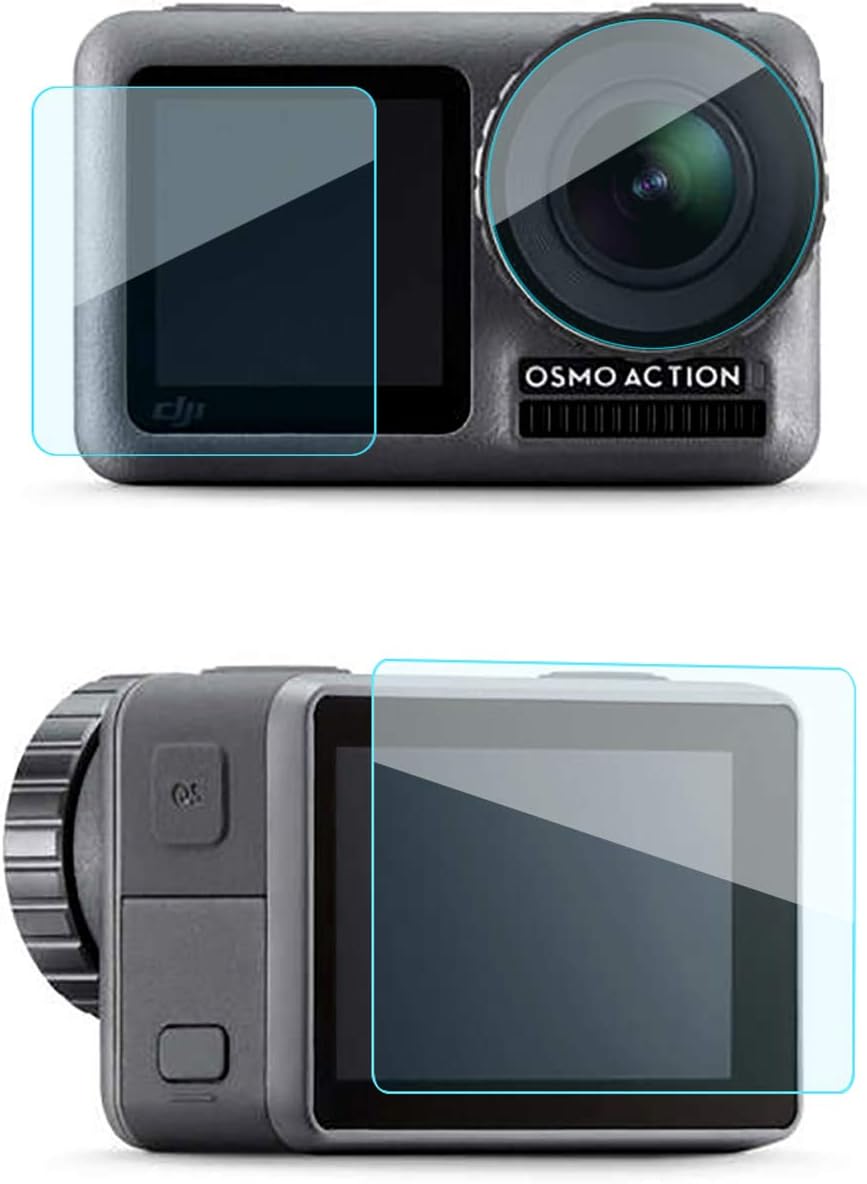 PULINKAI Screen Protector for DJI Osmo Action 2019, Tempered Glass Film Set, 6 PCS