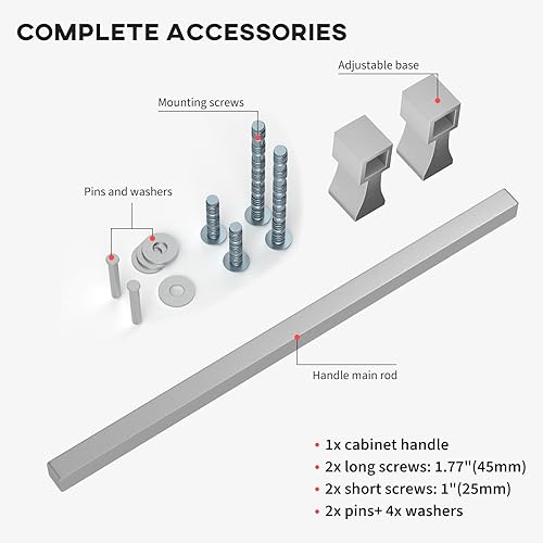 Miniatura 2 de homdiy Paquete de 10 tiradores ajustables de níquel cepillado, manijas de gabinete de 1-38 pulgadas a 6-516 pulgadas (1.378-6.299 in) ajustables con