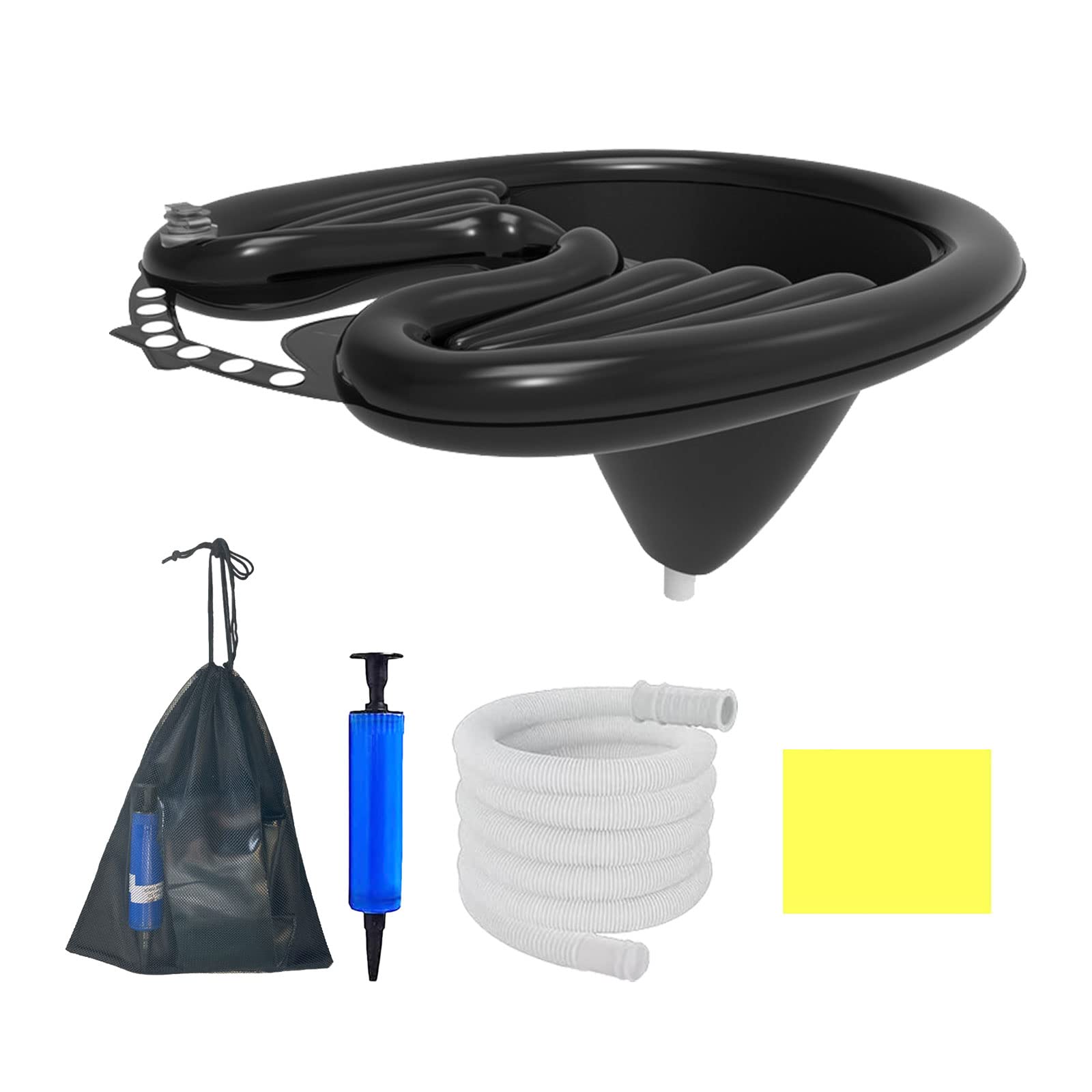 CDIYTOOL Lavabo inflable portátil para champú, lavabos plegables de PVC para lavarlos con discapacidad, mujeres embarazadas, niños y personas mayores en la cama y en casa (color negro), 1artículo