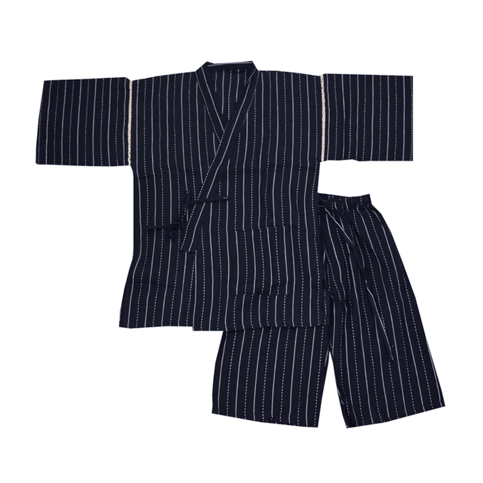 ZEALMAX Kimono japonés para hombre, camisa y pantalón de algodón y lino, conjunto de albornoz de spa, estilo 6, Multicolor, Talla única