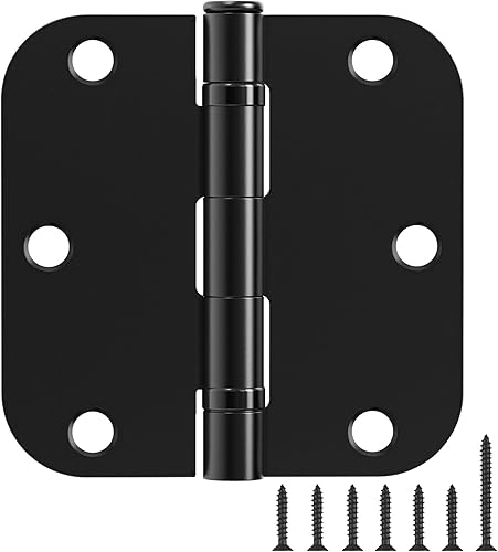 1 paquete de bisagras para puerta, con rodamiento de bolas, radio de 5/8", redondo, antichirridos, para puertas dobles, oficina, habitación, Negro