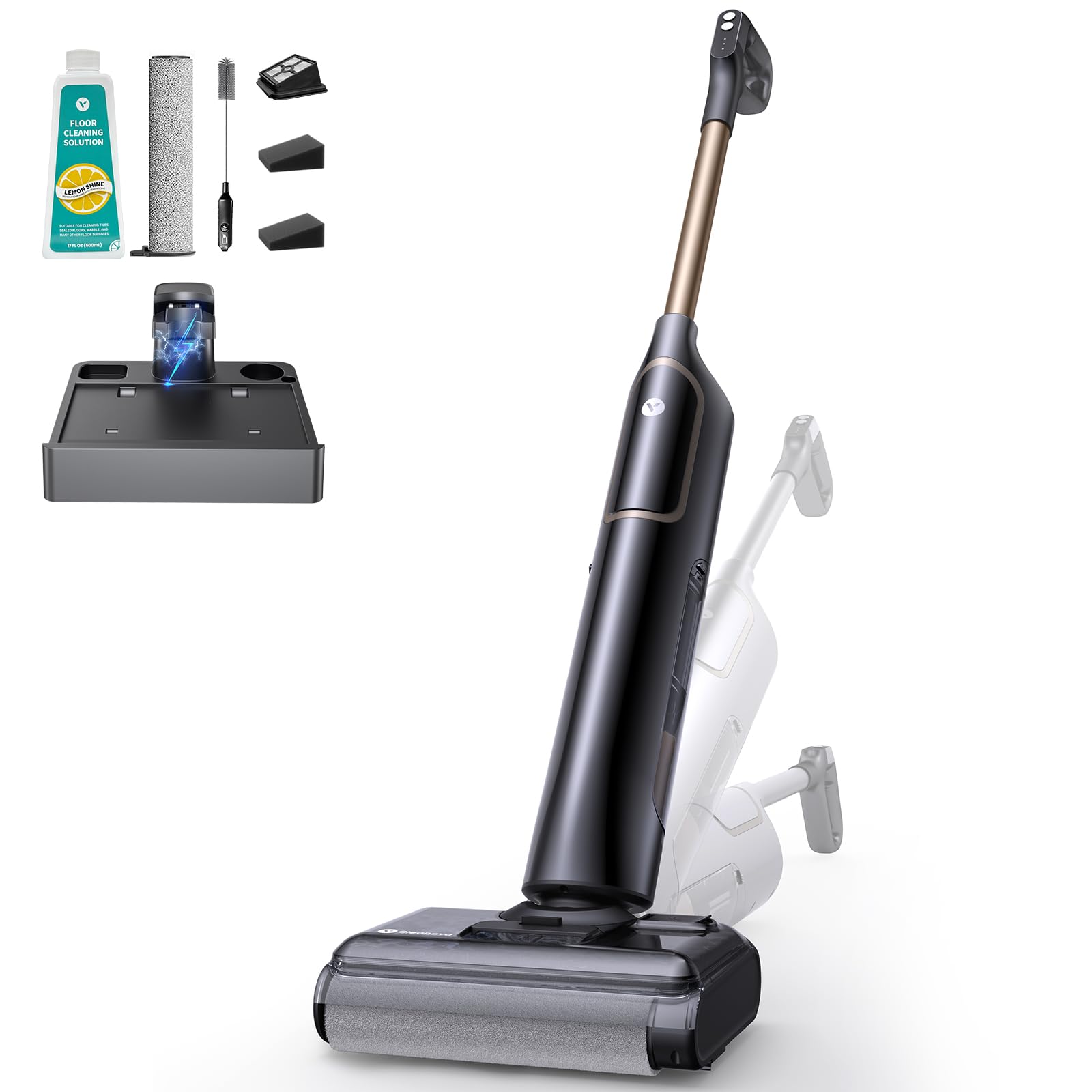 Vexilar X7 Aspirateur Laveur sans Fil, 8000Pa Pliage 180°, 3 Modes et Auto-Nettoyage, Réservoir 800ml, Lavage Pression et Anti-Enchevêtrement pour Tapis et Poils, avec Liquide de Nettoyage