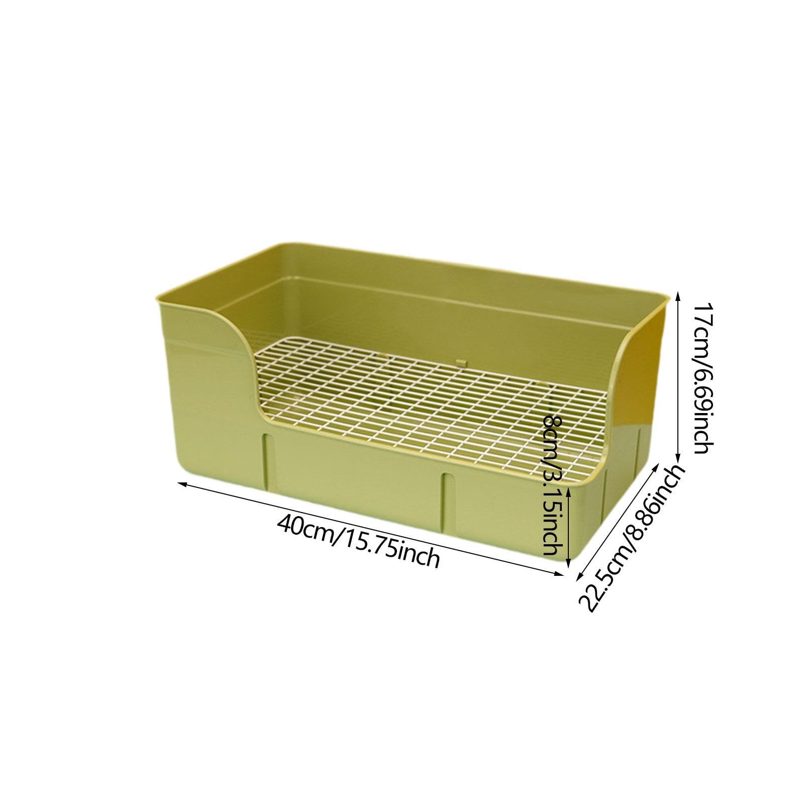 Kaninchentoilette, Ecktoilette, Käfigtoilette, Einstreubox für Kleintiere, Hamsterkäfigzubehör, GrÜn