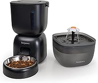 Sarpaws FW1 Automatic Cat Feeder & Water Dispenser - Programmable Timer, Voice Recorder, Battery Backup, Locking Lid, 3L Capacity