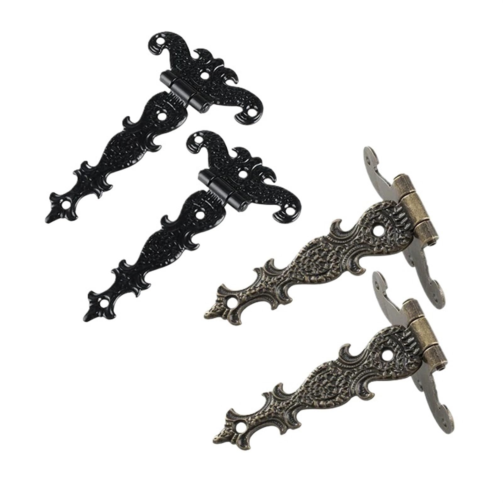 Charnière vintage en bronze style ferronnerie d'art pour coffre et buffet