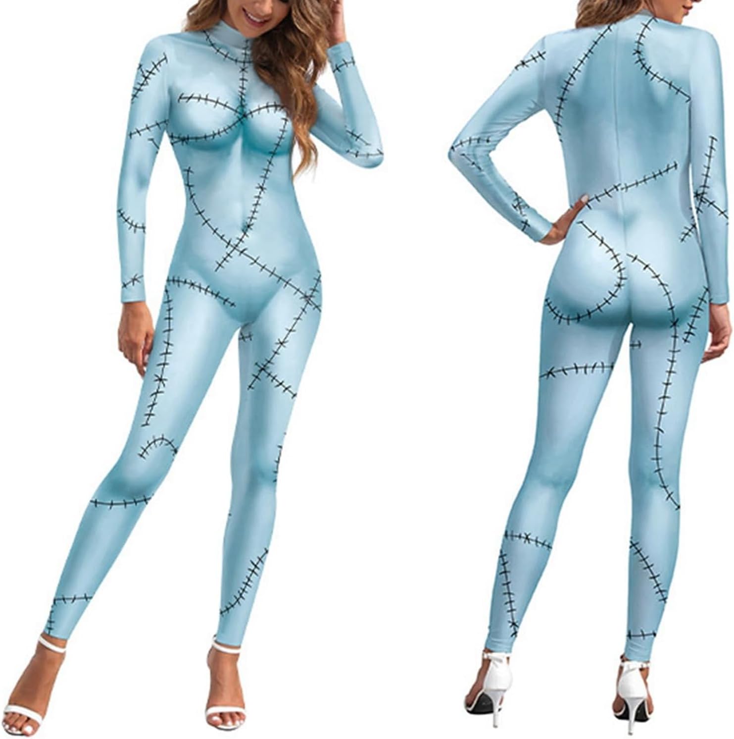 Christmas Costume for Women Cosplay Bodysuit 3D printed Long-sleeved Dress Grils Halloween Cosplay Costume - Image 5