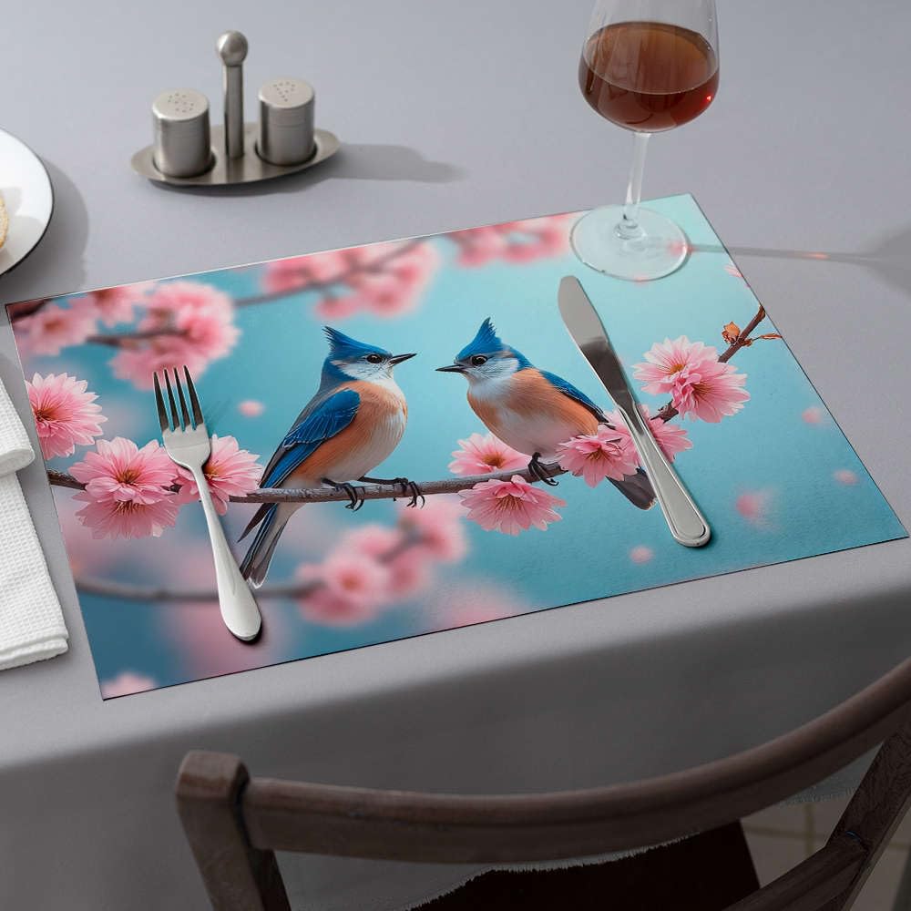Assiettes décoratives oiseaux en fleurs en porcelaine fine pour table raffinée
