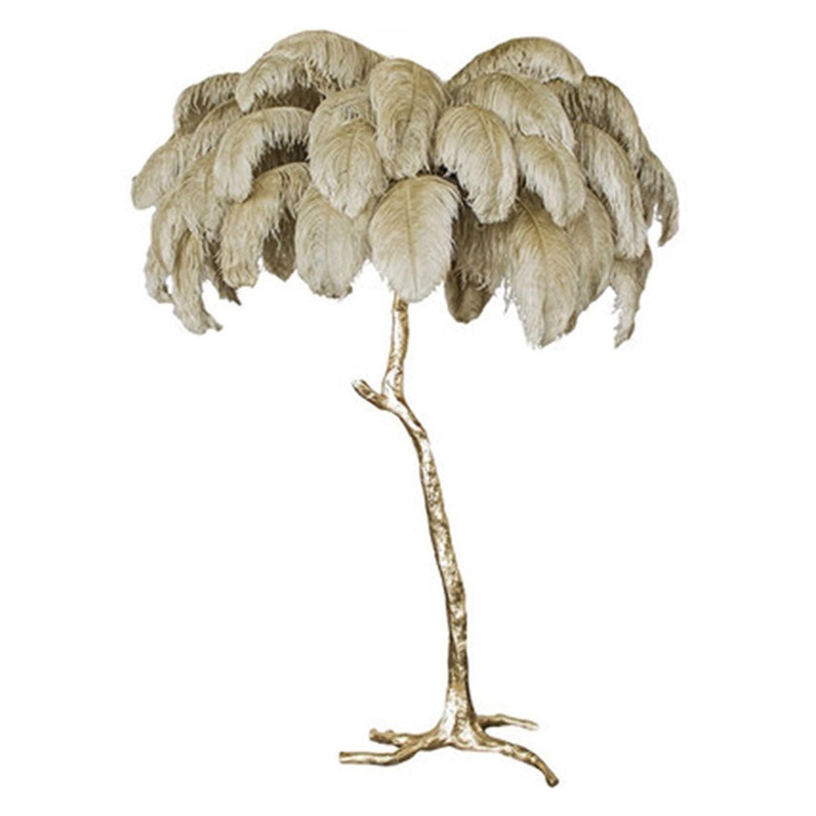 SMTYXS Nordic Design Ostrich Feather Floor Lamp Atmosphere Modern Indoor Lighting for Living/Model Room Decor Salon Bedroom Kitchen Elegant Luxurious(Dia110 h200cm Copper,Grey)