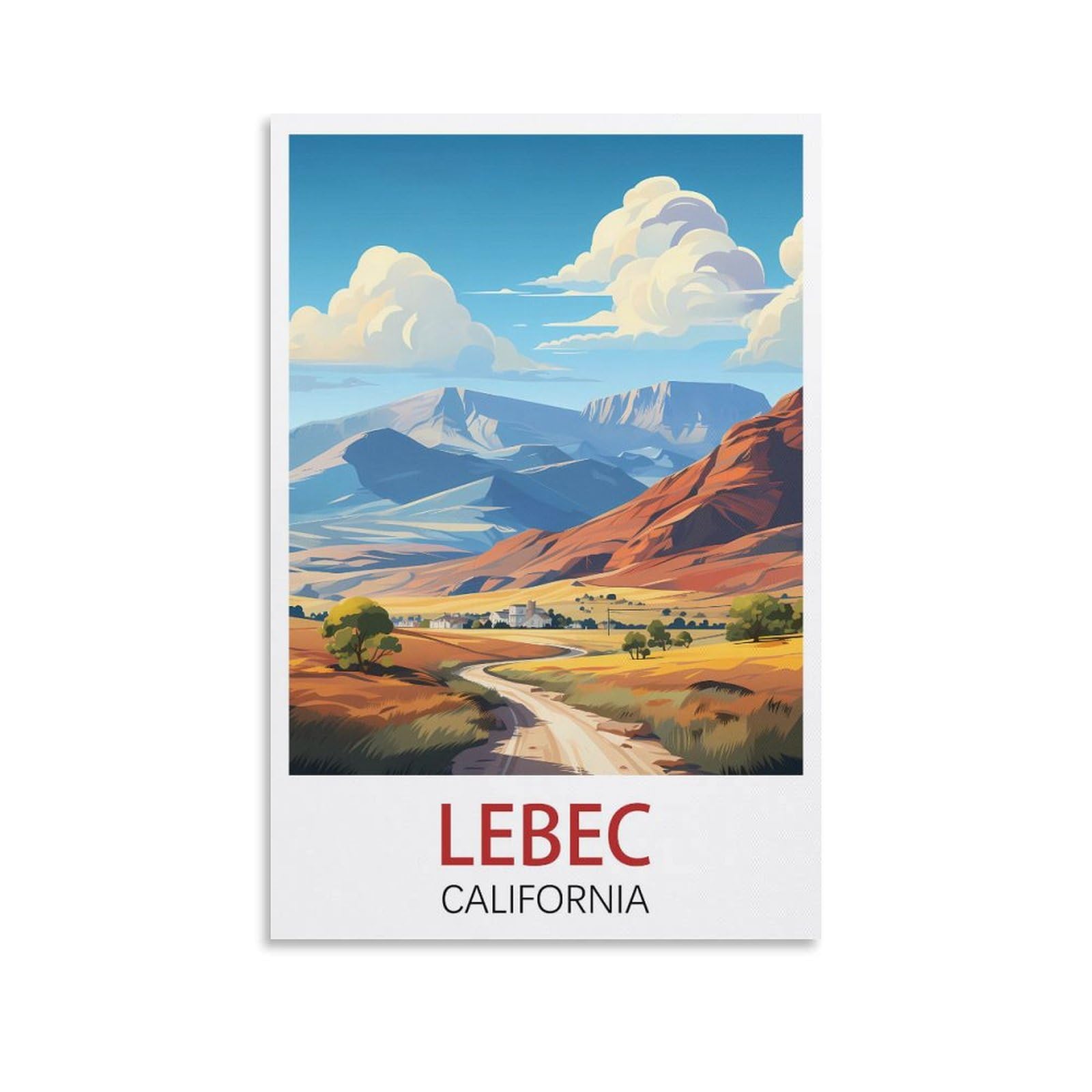EZMLFA 5D Diamond Art Kits for Beginner,Lebec California,Diamond Art House DIY Diamond Art Kits for Home Wall Decor 40x40cm