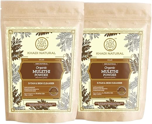 KHADI NATURAL Mulethi Organic Powder Pack of 2 (2x100gm) 200gm