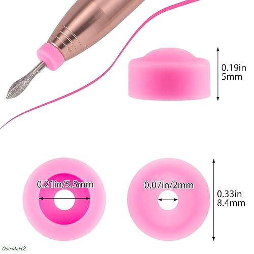 Miniatura 5 de OsirideH2-25 brocas profesionales para uñas rosadas suministros técnicos para uñas eléctricas tapas de plástico herramientas para arte de uñas
