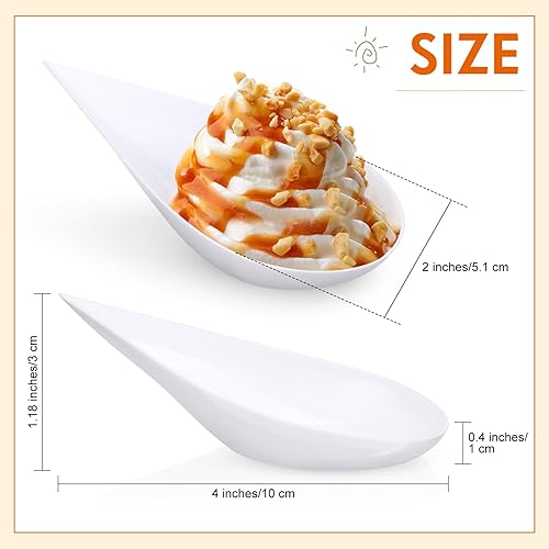 Miniatura 10 de 500 cucharas de aperitivo de 4 pulgadas mini platos de aperitivos suministros de catering de plástico cucharas de degustación de aperitivos cuchara