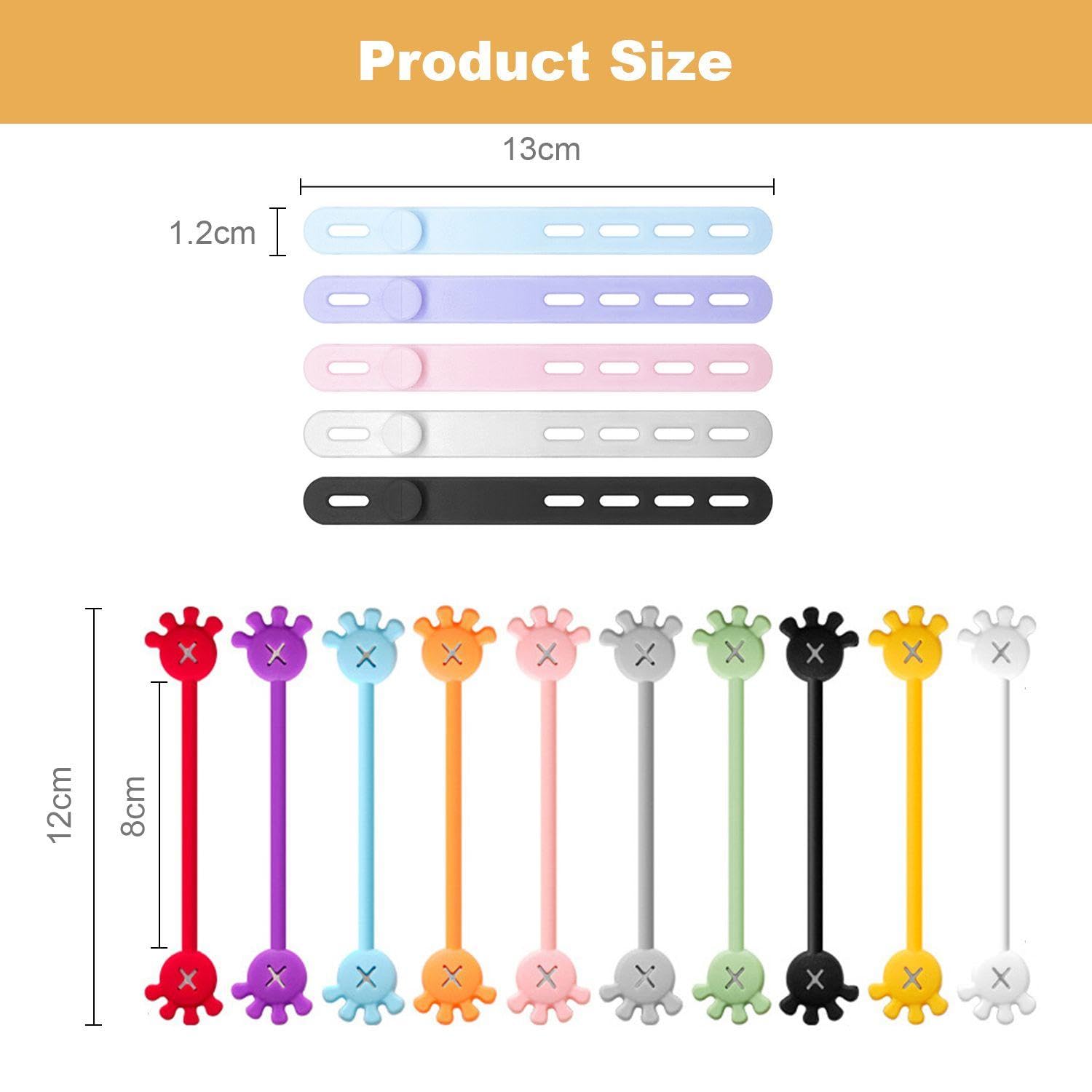 10 Pieces of Magnetic Straps and 5 Pieces of Adjustable Straps, Data Cable Storage Ties, Multi-Functional Straps - Image 2