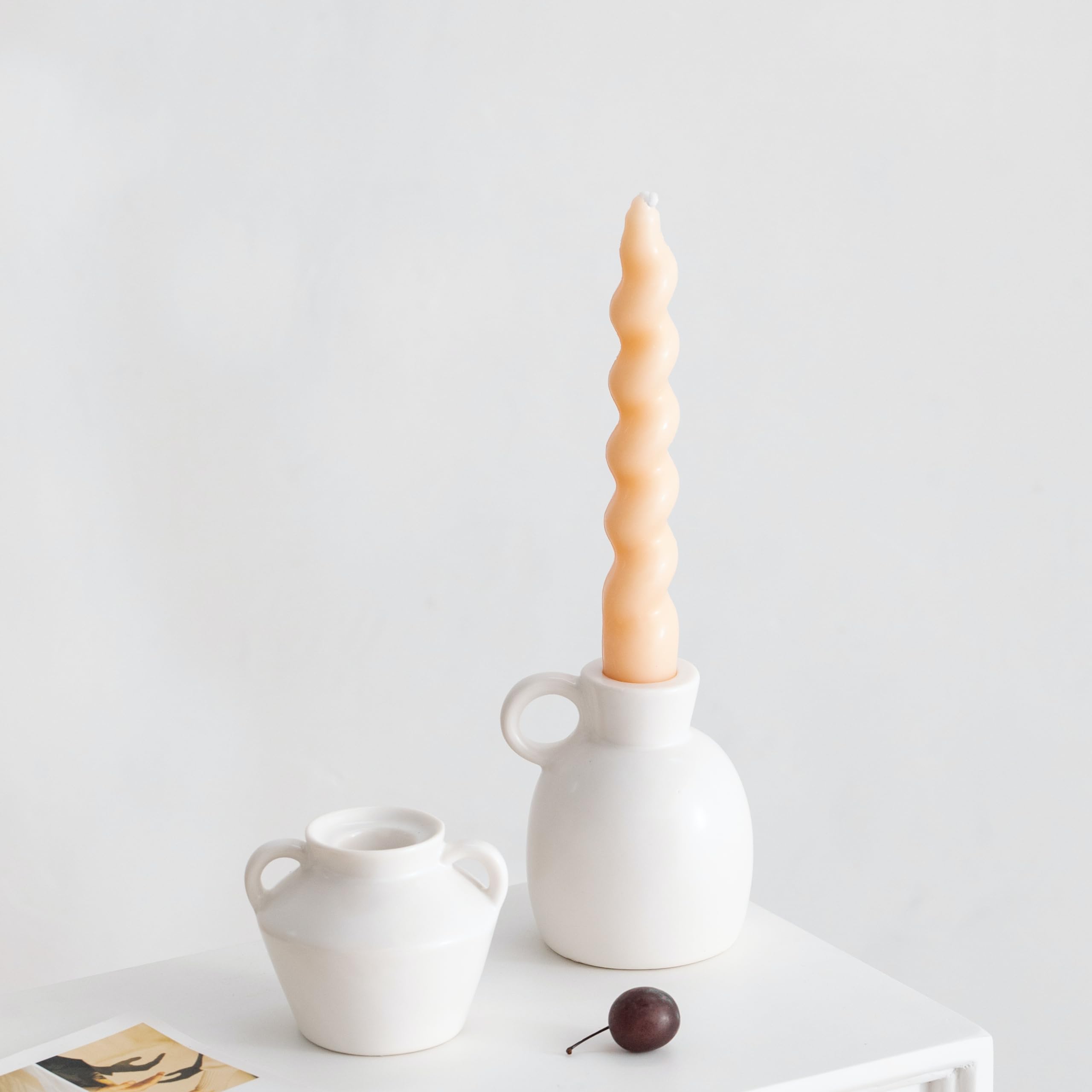 Denique Ceramiczne świeczniki, zestaw 3 sztuk, kreatywny nowoczesny zestaw świeczników, centralny element stołu, stożkowe świeczniki, dekoracja biurka, dekoracja domu, na wesele, do jadalni, na
