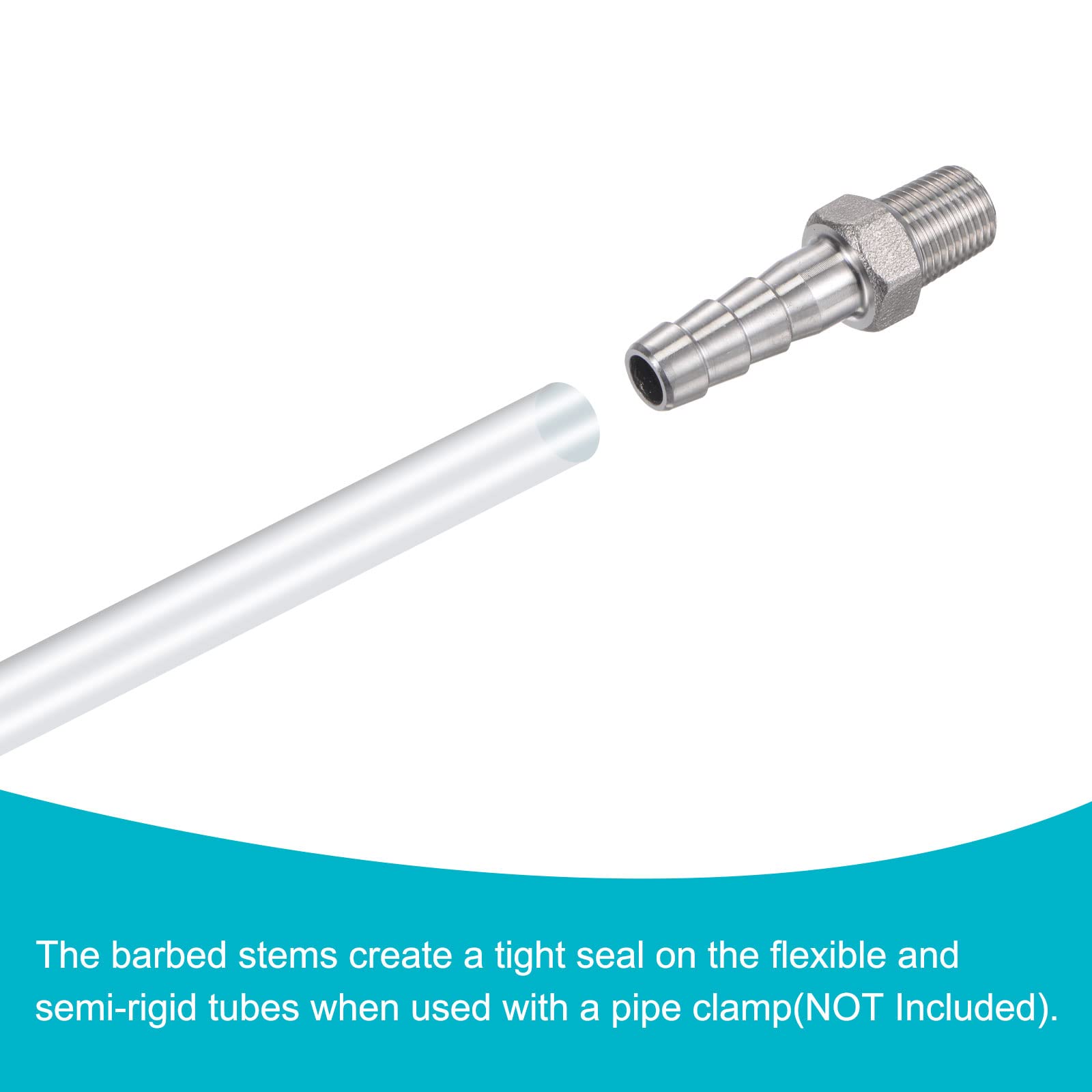 Adaptateur Tube Barbelé 6PCS Raccord Cannelé Tuyau Tube Barbelé, 19mm Barb X G3/4 Mâle Connecteur Tuyau 8mm G3/4 Mâle