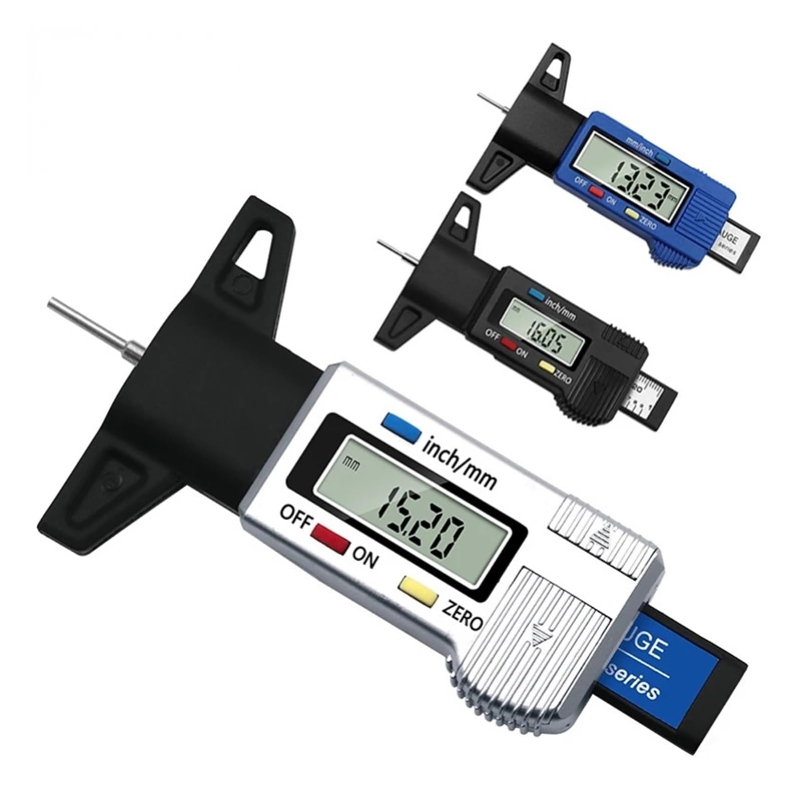 Reifenprofiltiefenmesser 10 stücke Auto Reifen Digitale Profiltiefenmesser Meter Dicke Gauge Tragen Erkennung Messung Werkzeug Tiefe Messschieber,für Autos, Transporter, LKWs(Silver)