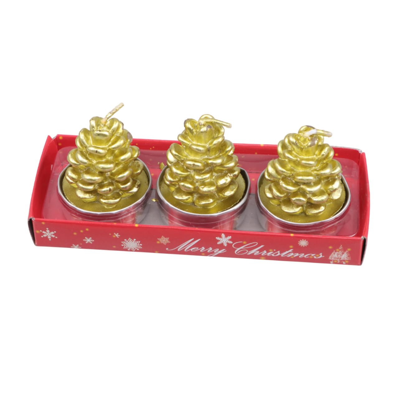 RORPOIR Real Pine Cone Pattern Craft Candles Set of 3 Christmas Decorations for Home Hotel Bar Perfect for Christmas Dinner