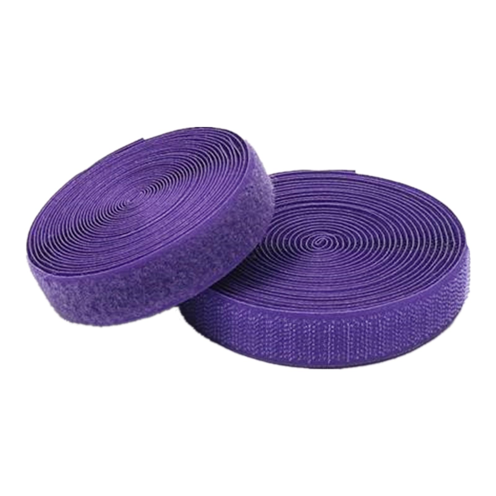 38mm Width Purple Sew On Hook and Loop Tape Non-Adhesive Back Nylon Sewing Fastener Strips Interlocking Fabric Tape for Clothing Shoes Backpacks DIY Project