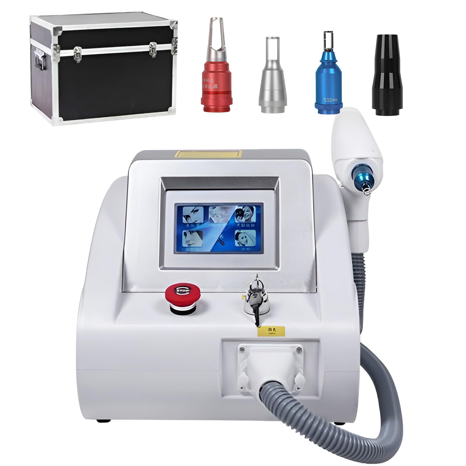 GQKVQ Professional Tattoo Removal Machine, Picosecond L-aser Technology Remove Pigment Black Spots, Skin Whitening Spot Remover, Eyebrow Washing Machine 4Probes