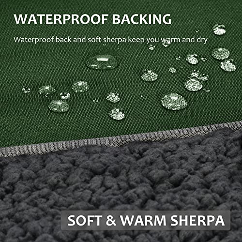 Image of Tirrinia Large Waterproof Outdoor Blanket, Soft Warm Windproof Stadium Blanket with Sherpa Fleece and Foldable for Outdoor Sport, Baseball, Football, Beach, Concerts, Car
