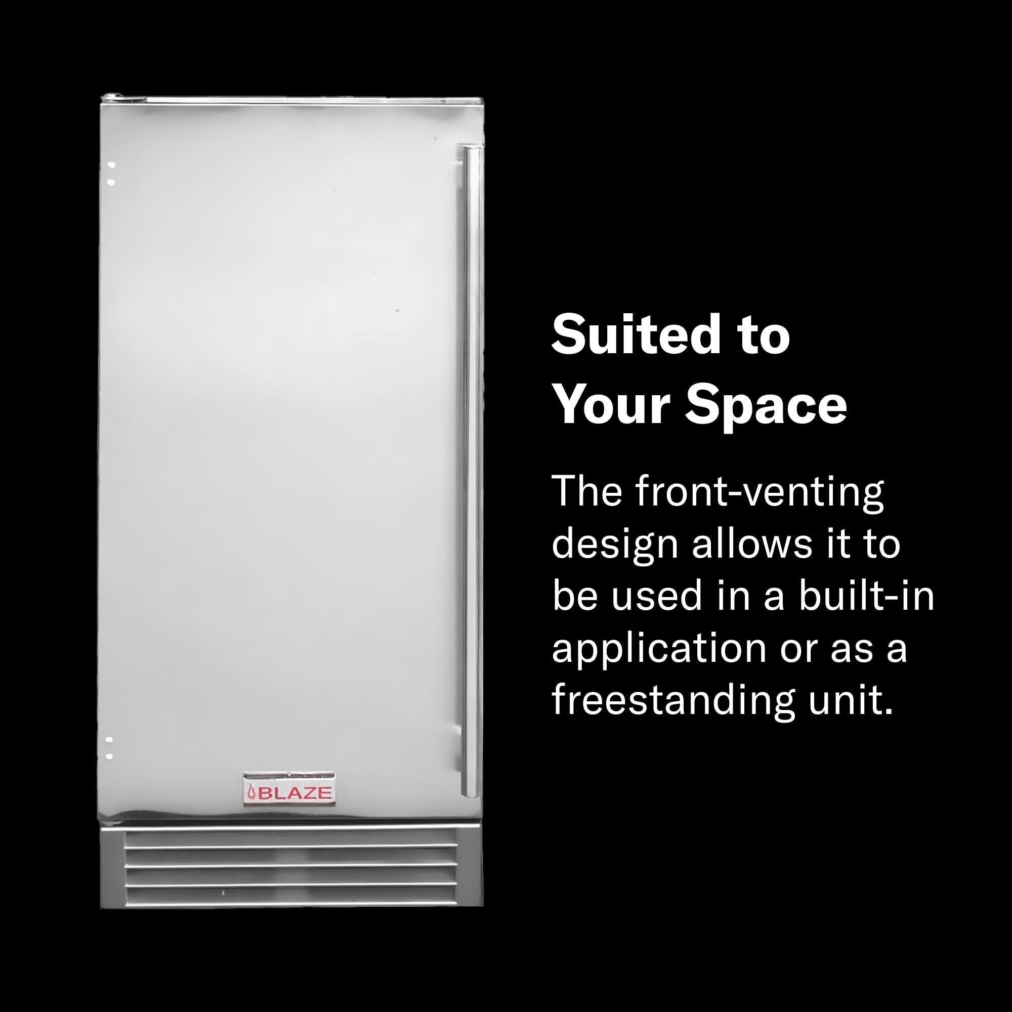Blaze 15-Inch Outdoor Rated Ice Maker With Gravity Drain – Stainless Steel Machine Produces 50 Lbs. Of Ice Daily With 25 Lb. Storage on Fridge.com - View 6