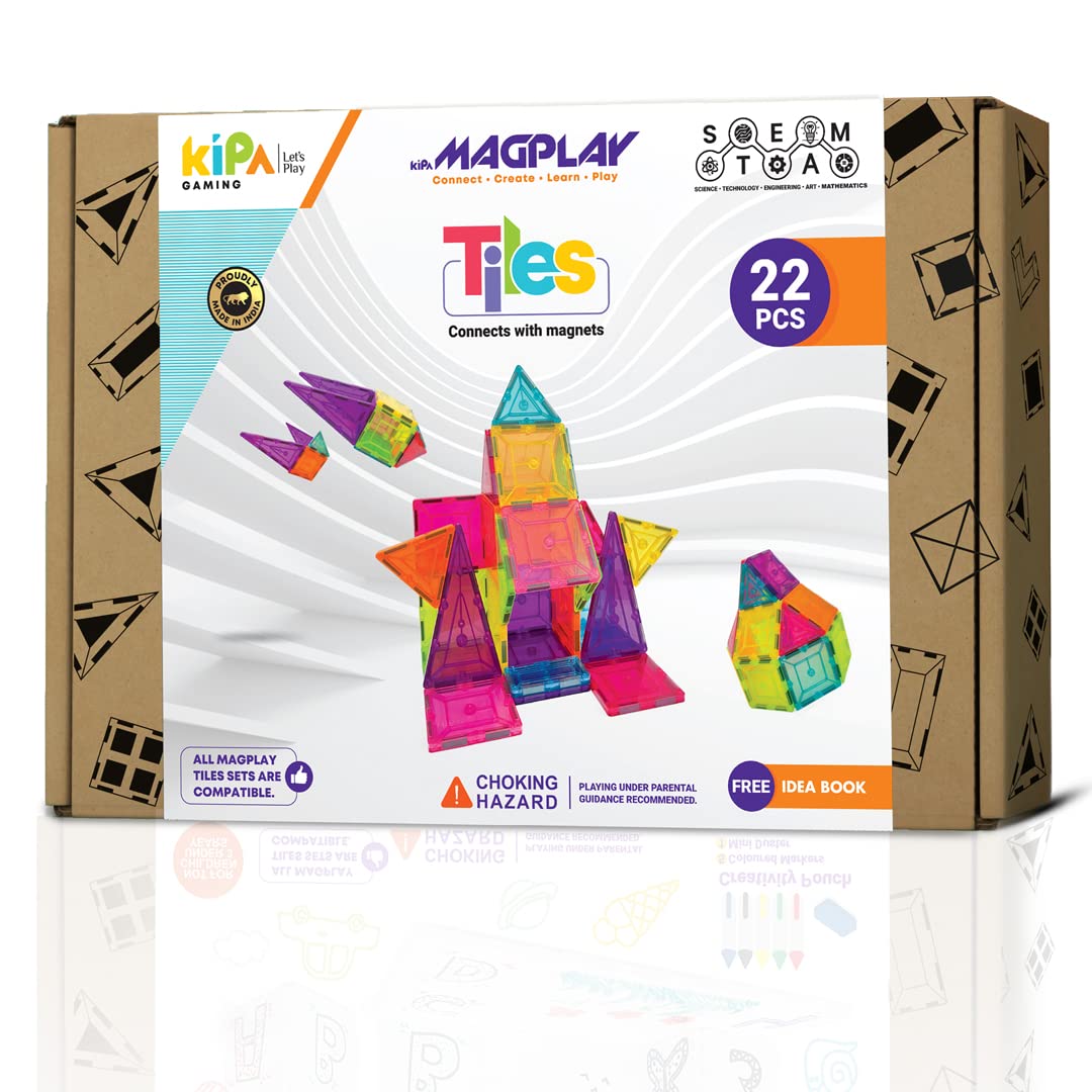 KIPA GAMING MagPlay 22pcs Made in India The Original STEAM Magnetic Building Tiles&Blocks Open-Ended Creative Learning Educational Toys for Children Ages 3 Yrs,Multicolor (B0BLN4T5HC) Amazon Price History, Amazon Price Tracker