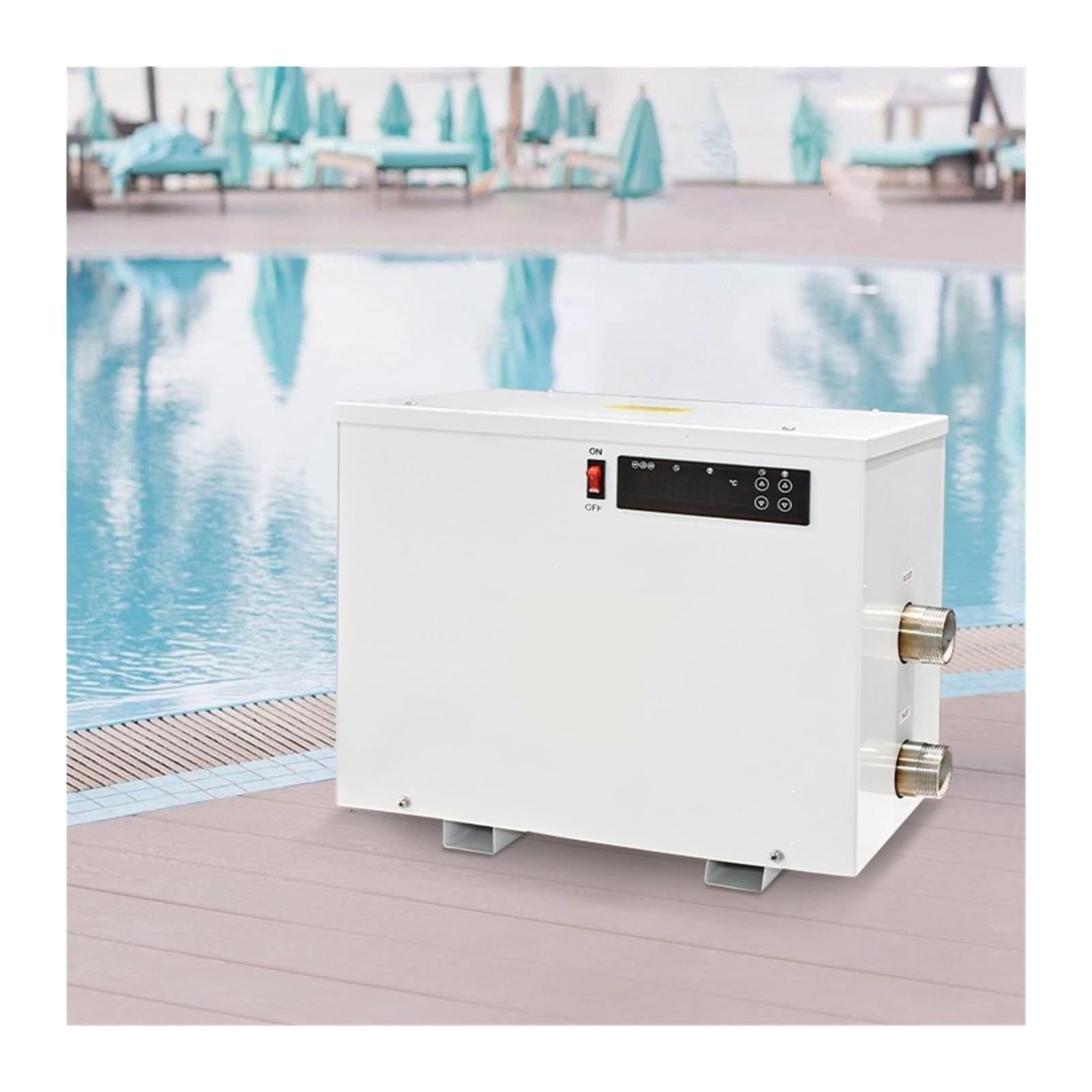 Pompa di Calore elettrica ad Alta efficienza for Piscina con Display Touch, scaldabagno da 5,5-24 kW for Piscine, vasche da Bagno e Spa Riscaldamento rapido ed efficiente(18KW)