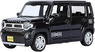 ダイキャストカー 1:22 スズキハスラー SUV 合金車モデルダイキャストオフロード車両サウンドライトプルバックおもちゃグッズ ミニカー(ブラック)
